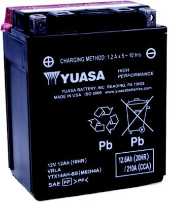 YUASA BATTERY INC YUAM62H4L BATTERY YTX14AHL-BS HI PERF