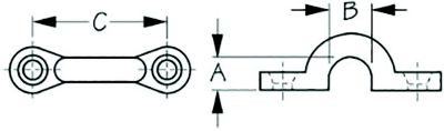 SEA-DOG LINE 081271-1 BRASS PAD EYE 3/8" 2/CD