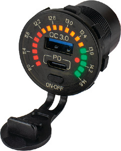 SEA-DOG LINE 426519-1 RAINBOW VOLT METER W/USB-C