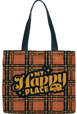 CAMCO RV 53482 TOTE MY HAPPY PLACE RED PLAID