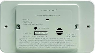 MTI INDUSTRIES 62-542-WT-MARINE-TR CO ALARM WHT FLUSH W/TRIM