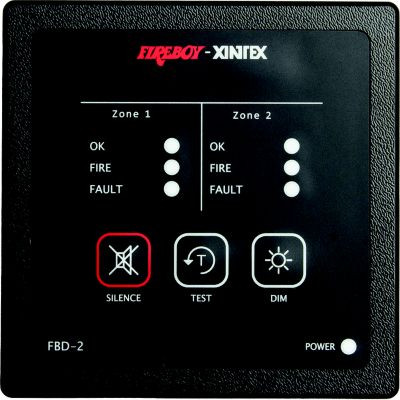 FIREBOY FBD-2-R FIRE DETECTION MONITOR 2 ZONE