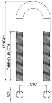 SEACHOICE 33644 BOW EYE - 3/8" X 5" - 304SS