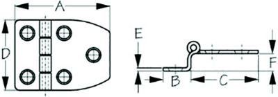 SEA-DOG LINE 203512-1 DAMP DR HINGE OFFSET 2-1/8 PR