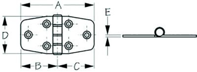 SEA-DOG LINE 203530-1 DAMP DR HINGE 2-7/8X1-1/2 PR