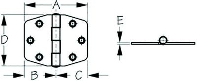 SEA-DOG LINE 203801-1 DAM HVY DUTY HINGE 2-7/8 PR