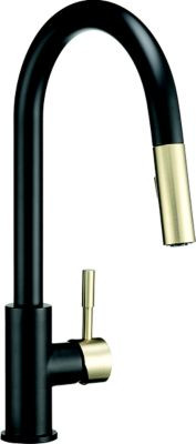 DURA FAUCET DF-MK530SLK-MBMG PULLDOWN KITCH FCT MT BLK/GLD