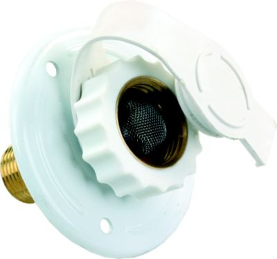 JR PRODUCTS 62165 CITY WTR FLANGE METAL WHT MPT