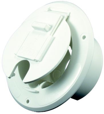 JR PRODUCTS S-23-10-A ROUND CABLE HATCH POLAR WHITE
