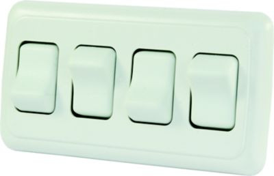 JR PRODUCTS 12331 QUAD RCKR SW ASS/W/BEZEL WHITE