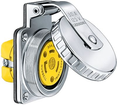 HUBBELL HBL303SSO STAINLESS STEEL SHORE POWER OU