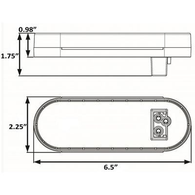 SEACHOICE STL12RKSCH LED 6" OVAL LIGHT RED 6 DIODES