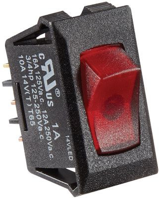 RV DESIGNER S247 SWITCH-ILL ROCKER 10A BLK W-RD