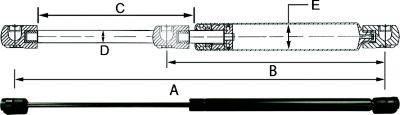 JR PRODUCTS GSNI-5300-40 BLK NITRIDE SHAFT GAS SPRINGS
