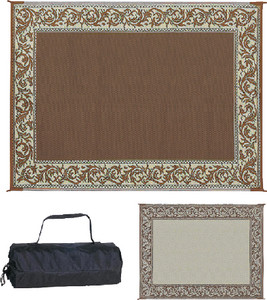 MING'S MARK INC RC7-BRN/BEIGE 8X20 PATIO MAT BRN/BEIGE