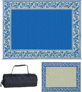 MING'S MARK INC RA3-BLU/BEIGE 9X12 PATIOMAT BLU/BEIGE CLAS.