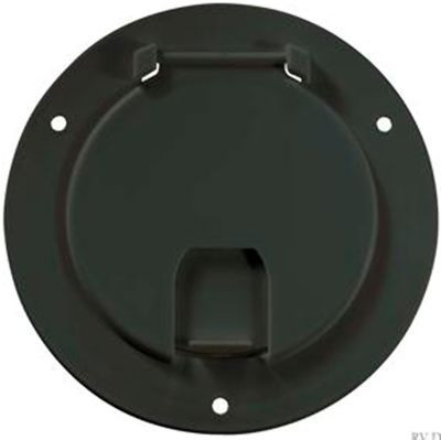 RV DESIGNER B113 DELUXE CABLE HATCH ROUND BLK