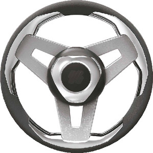 UFLEX LOREDAN B/S/CH STEERING WHL-BLK GRIP SLVR SPK