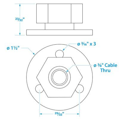SEACHOICE 50-10031 CABLE OUTLET-WTRTIGHT-3/8 -CP