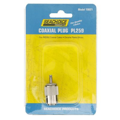 SEACHOICE 19821 PL259 CHR/BR CABLE PLUG