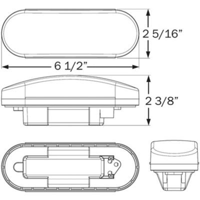 SEACHOICE ST70RKSCH SEALED TAIL LIGHT 6" OVAL RED
