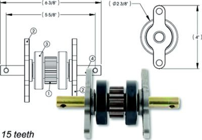 A P PRODUCTS 014-281331 GEAR PACK 15 TOOTH 2X2