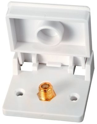 RV DESIGNER T111 WEATHERPROOF TV JACK-WHT