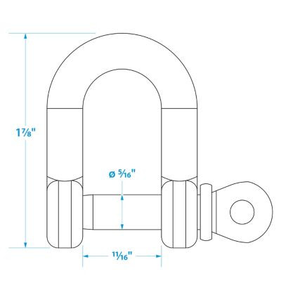 SEACHOICE 50-44601 D SHACKLE-SS-5/16IN