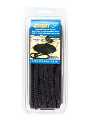 SEACHOICE 40321 DBL BRD DOCK LINE-BLK-3/8"X25'