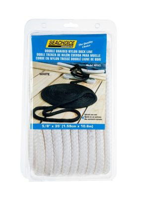 SEACHOICE 40141 DBL BRD DOCK LINE-WHT-5/8"X35'