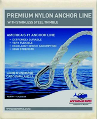 NEW ENGLAND ROPES C6060-12-00150 ANCHORLINE 3/8 X 150 NYLON