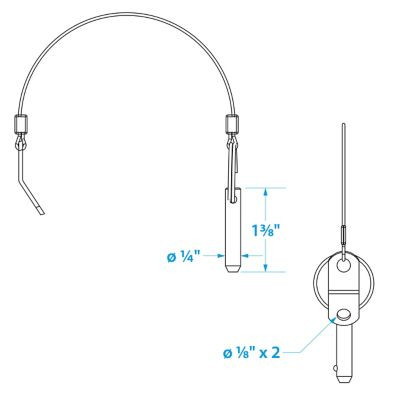 SEACHOICE 75961 QUICK-DISC SS PIN W/CABL-2/PK