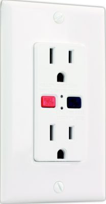 JR PRODUCTS 15005 120V/15AMP GFCI OUTLET WHITE