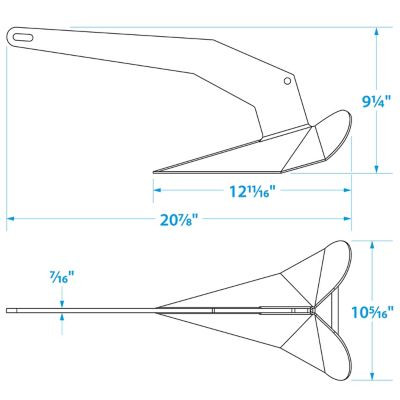SEACHOICE 43840 14 LB SS PLOW ANCHOR