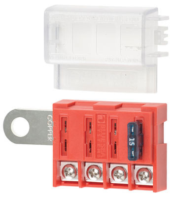 BLUE SEA SYSTEMS 5023-BSS FUSE BLOCK STB BAT TERM 4 CIRC