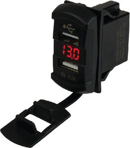 SEA-DOG LINE 426527-1 DBL USB ROCKER SWCH/VOLTMETER
