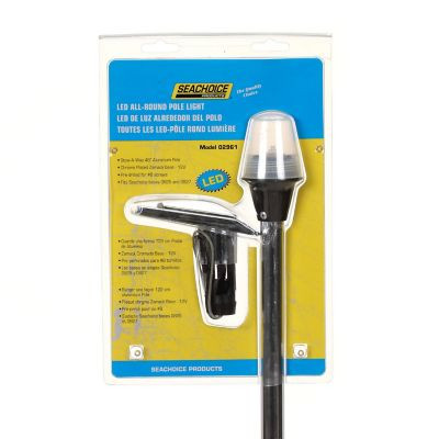 SEACHOICE 02961 LED POLE LT W/CHRM ZMK BAS 48"