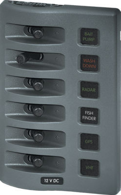BLUE SEA SYSTEMS 4306-BSS WEATHER DECK PANEL 6 POS
