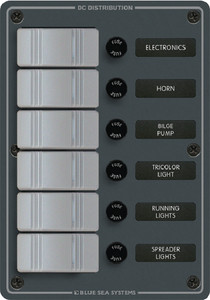 BLUE SEA SYSTEMS 8053 PANEL DC 6 POS. WATERPROOF