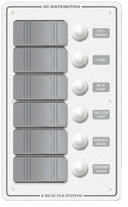 BLUE SEA SYSTEMS 8273 6 POS. VERTICAL WHITE PANEL