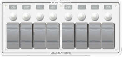 BLUE SEA SYSTEMS 8271 8 POS. HORIZONTAL WHITE PANEL