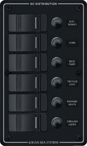 BLUE SEA SYSTEMS 8373 PANEL W/CIRCUIT BREAKERS