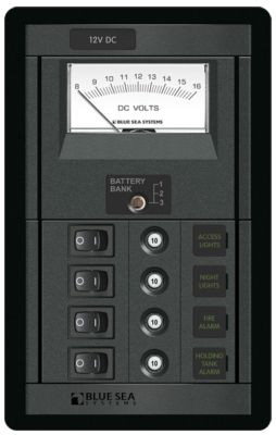 BLUE SEA SYSTEMS 1459-BSS PANEL 360 DC 4P SWITCH CLB +VM