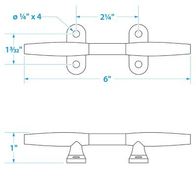 SEACHOICE 30251 HOLLOW BASE CLEAT-6 -SS