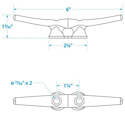 SEACHOICE 30600 GALVANIZED DOCK CLEAT-6  BUL