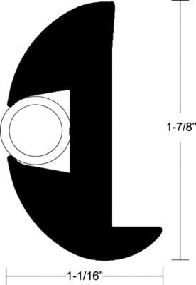 TACO METALS V11-2423BKA50-1 BLK FLEXIBLE VINYL RAIL 50FT