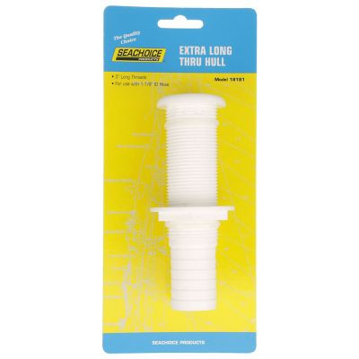 SEACHOICE 18181 X-LONG THRUHULL 1-1/8 WHT PLA