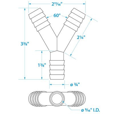 SEACHOICE 18231 3/4  Y FITTING