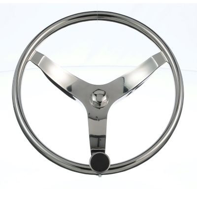 SEACHOICE 28481 STEERING WHEEL W/KNOB SS 13.5