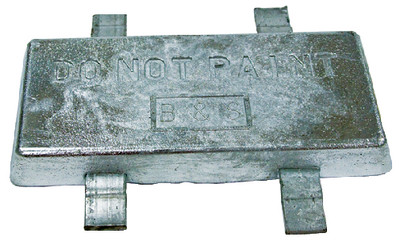 B & S ANODES BSMWO114X6X12 ZINC WELD ON 1-1/4 X 6 X 12